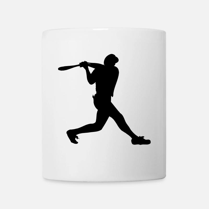 Baseball-Mann Junge mit Helm auf Strikes - Tasse - Weiß