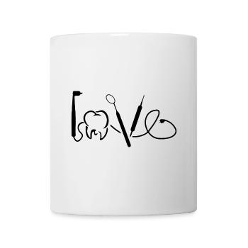 Dentiste amour dentiste percer les dents cadeau - Mug blanc - blanc - Devant