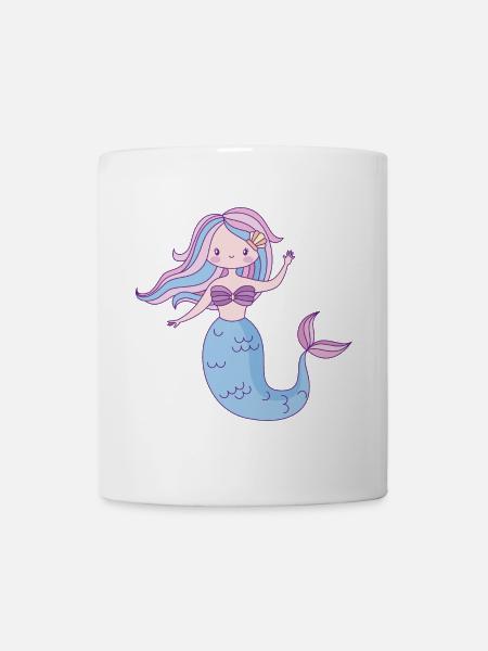 Cadeaux drôles pour les enfants avec sirène - Mug blanc - blanc