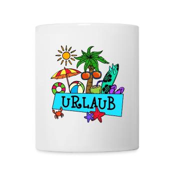 Urlaub Palmen Sommer Sonne Meer Strand Relaxen - Tasse - Weiß - Vorne