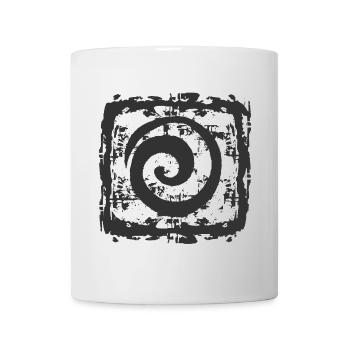 Abstraktes Spiralmuster auf Vintage-Hintergrund - Tasse - Weiß - Vorne
