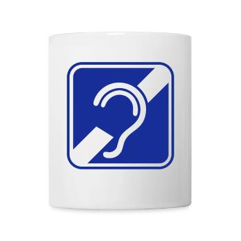 Sourd, malentendant, surdité, signe de perte auditive - Mug blanc - blanc - Devant