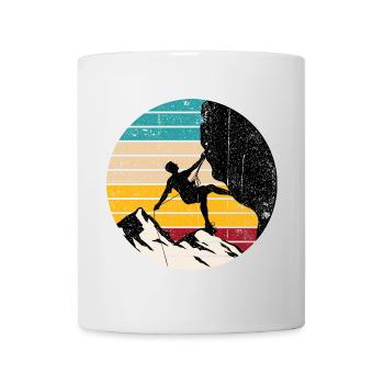 Bergsteiger unter Sonnenuntergangsstreifen - Tasse - Weiß - Vorne