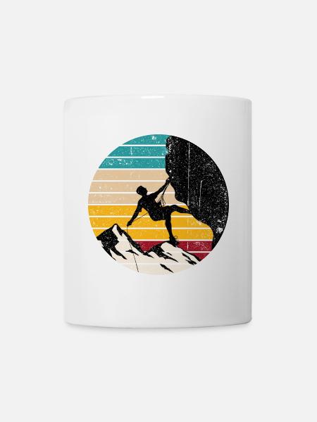 Climber Under Sunset Stripes - Mug - white