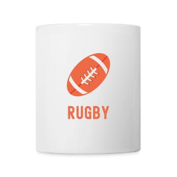 Minimalist Rugby Ball in Orange - Mug - white - Front
