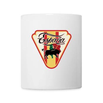 Spanien Reise Souvenir Aufkleber Spanische Flagge Abzeichen - Tasse - Weiß - Vorne