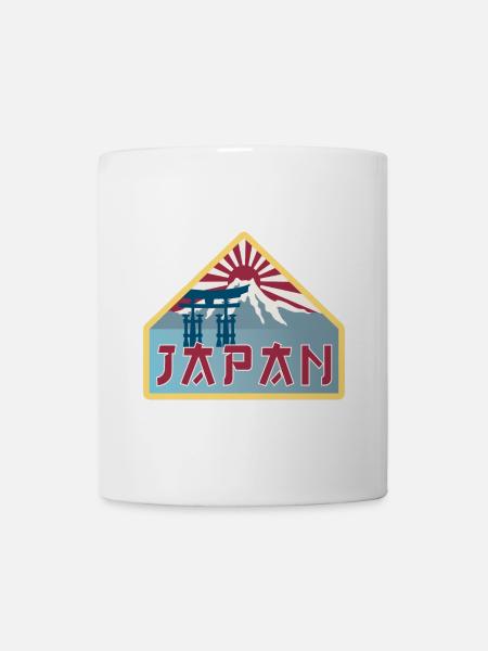 Japanin matkamuistotarra Japanin lipun merkki - Kop/krus - hvid