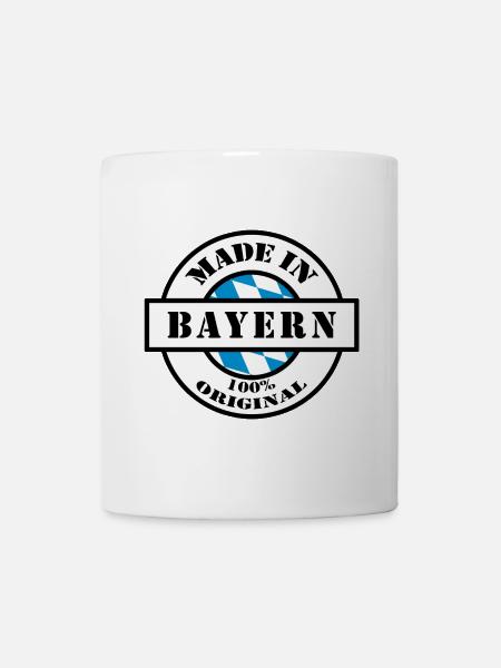 MADE IN BAYERN geboren in Geburtsort Geschenk - Tasse - Weiß