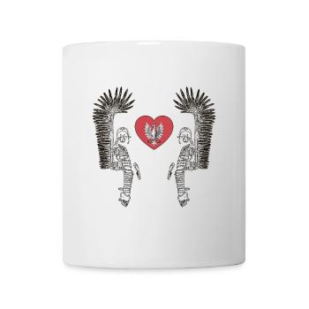 Geflügelter Husar mit polnisch weißem Adler im Herzen - Tasse - Weiß - Vorne