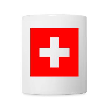 Aufkleber Flagge der Schweiz Aufkleber Schweiz - Tasse - Weiß - Vorne