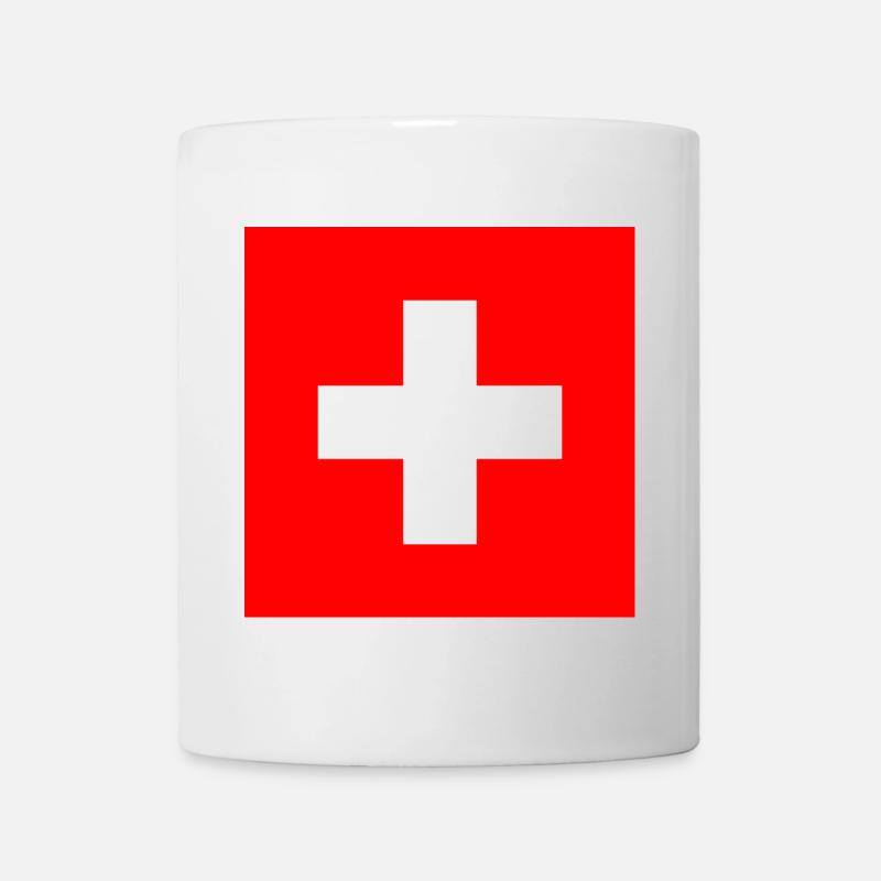 Aufkleber Flagge der Schweiz Aufkleber Schweiz - Tasse - Weiß