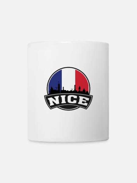 Nice France Skyline Voyage Souvenir Drapeau Français - Mug blanc - blanc