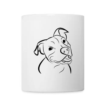 Dog pitbull dog head - Mug - white - Front