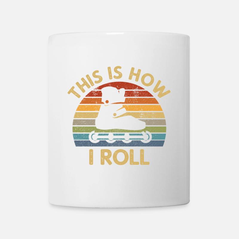Retro How I Roll Inline Skating Skater Geschenk - Tasse - Weiß