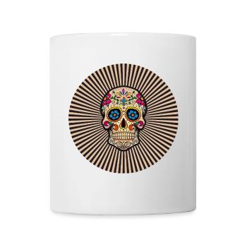 round sticker calavera mexican skull santa muerte - Mug - white - Front