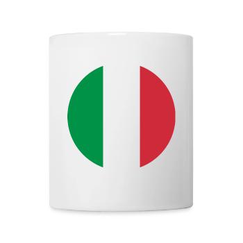 runde Aufkleber Flagge von Italien Aufkleber Aufkleber - Tasse - Weiß - Vorne