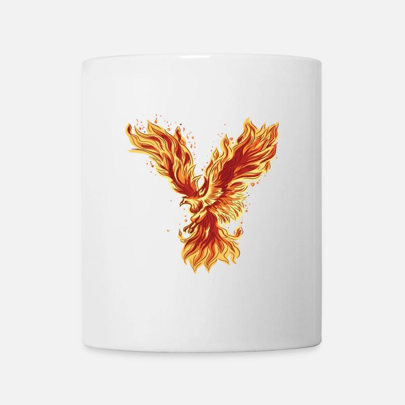Feuriger Phoenix Mythos Design - Tasse - Weiß