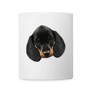 Dog girl, dachshund puppy head, cute baby animals - Mug - white - Front