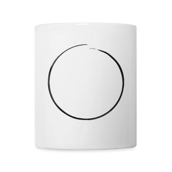 offener schwarzer Kreis | Schmutzrand - Tasse - Weiß - Vorne