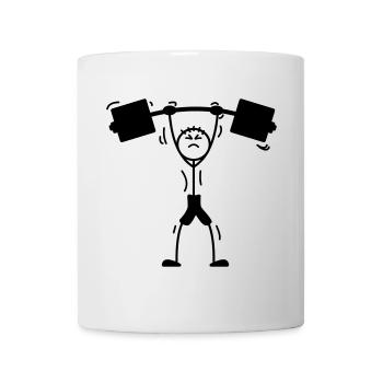 Weight training weightlifter logo, emblem - Mug - white - Front
