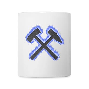 Hammer und Schlägel Bergbau Schalke Kohle Geschenk - Tasse - Weiß - Vorne