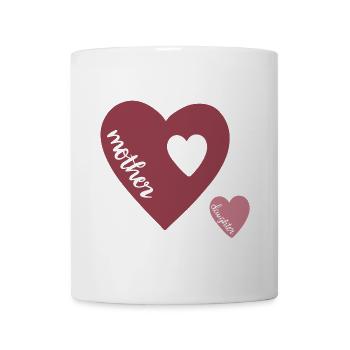 Cœur de Mère Double Cœur Amour Design - Mug blanc - blanc - Devant