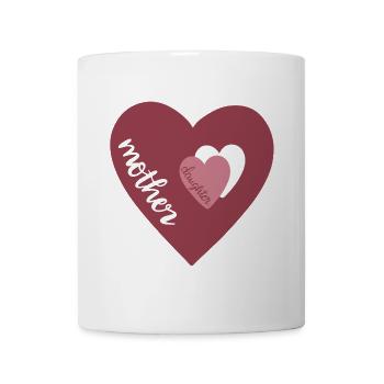 Mutter Tochter Herzdesign - Tasse - Weiß - Vorne