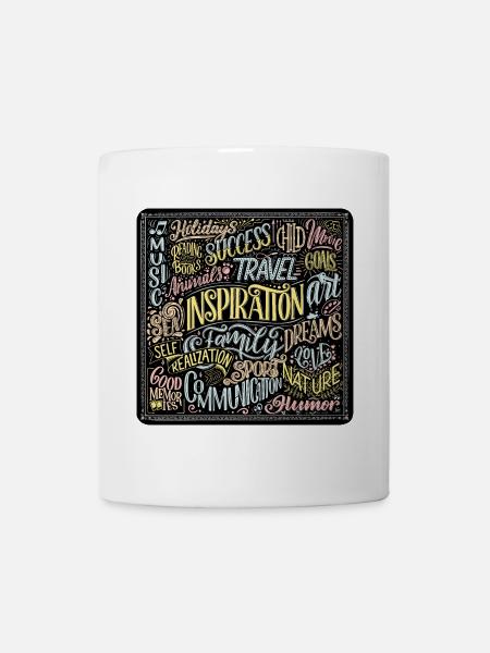 Mix of Multicolored Positive Typography - Mug - white