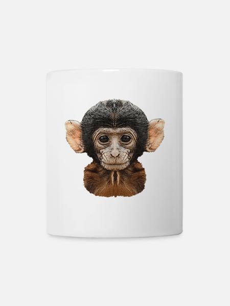 best wildlife designs, baby monkey canvas pattern - Mug - white