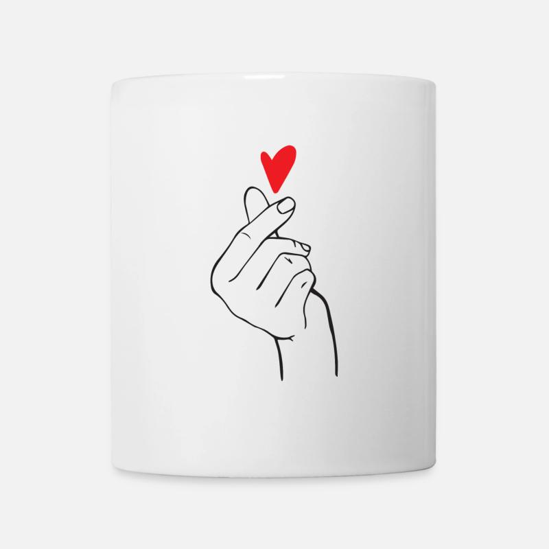 Cœur de doigt K-Pop - Mug blanc - blanc