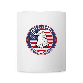 Philadelphia City Pennsylvania State États-Unis Drapeau - Mug blanc - blanc - Devant