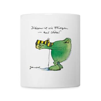Janosch Frosch Küssen Ist Wie Fliegen - Tasse - Weiß - Vorne