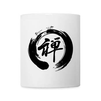 Zen in japanischer Kanji-Schrift in enso-Zen geschrieben - Tasse - Weiß - Vorne