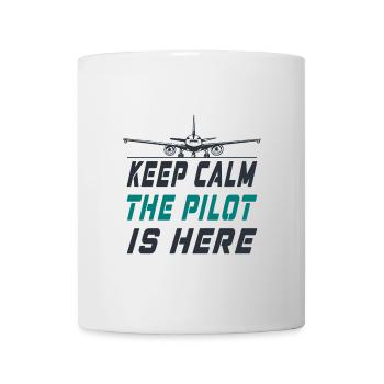 Keep Calm the Pilot est ici Design / Avion - Mug blanc - blanc - Devant