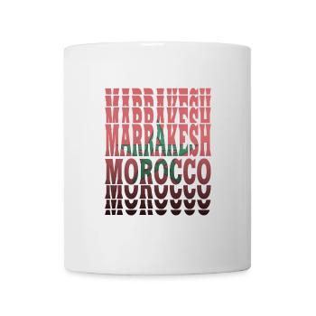 Marrakesch Marokko Flaggen Design / Geschenkidee - Tasse - Weiß - Vorne