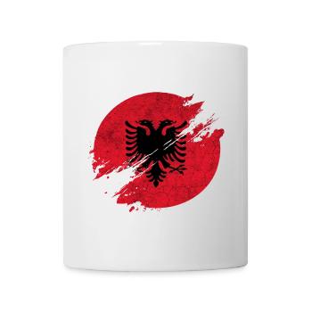 Albanien Vintage Kreis Flagge / Geschenk Tirana - Tasse - Weiß - Vorne