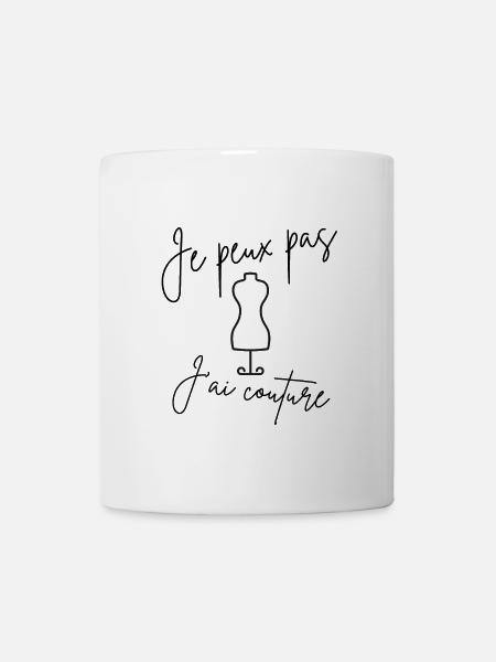 Tee-shirt Je peux pas j'ai couture - Mug blanc - blanc