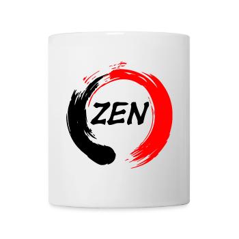Zen geschrieben in enso zen Kreis rot und schwarz - Tasse - Weiß - Vorne