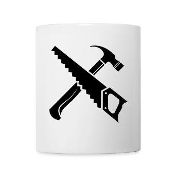 säge hammer werkzeug symbol saw Logo icon - Tasse - Weiß - Vorne