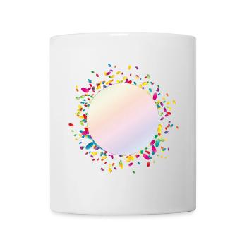 shimmering confetti frame for your own texts - Mug - white - Front