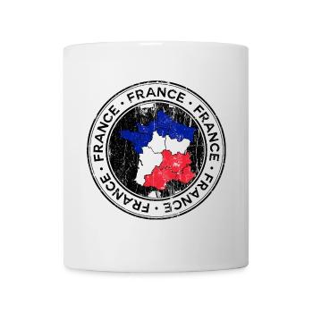 France Map Tricolor Circular Patch - Mug - white - Front