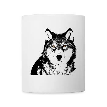 Yeux de Loup Noirs - Mug blanc - blanc - Devant