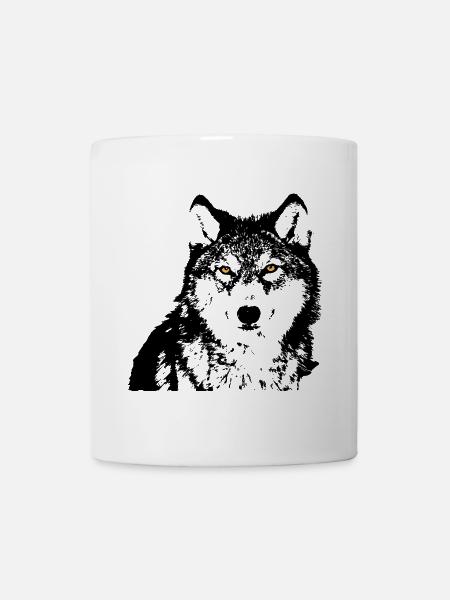 Schwarze Wolfaugen - Tasse - Weiß