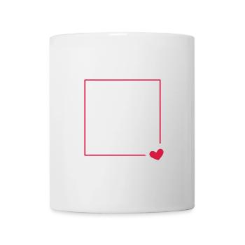 Heart frame ornament line customizable - Mug - white - Front