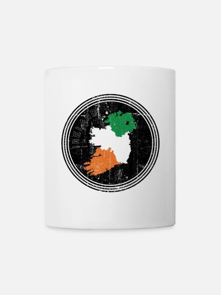 Irland-Trikolore-Kartenemblem - Tasse - Weiß