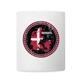 Denmark Map flag badge - Mug - white - Front
