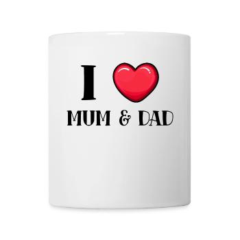 J'aime maman papa papa maman parents famille - Mug blanc - blanc - Devant
