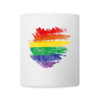 Rainbow Brush Heart - Mug - white - Front