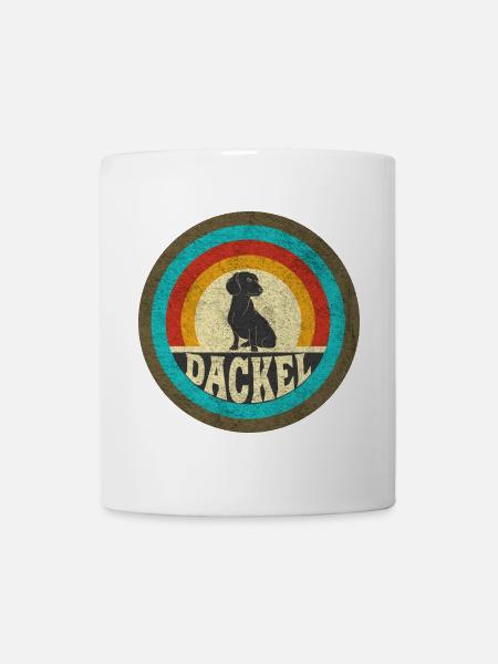 Dackel Vintage Design / Geschenkidee - Tasse - Weiß