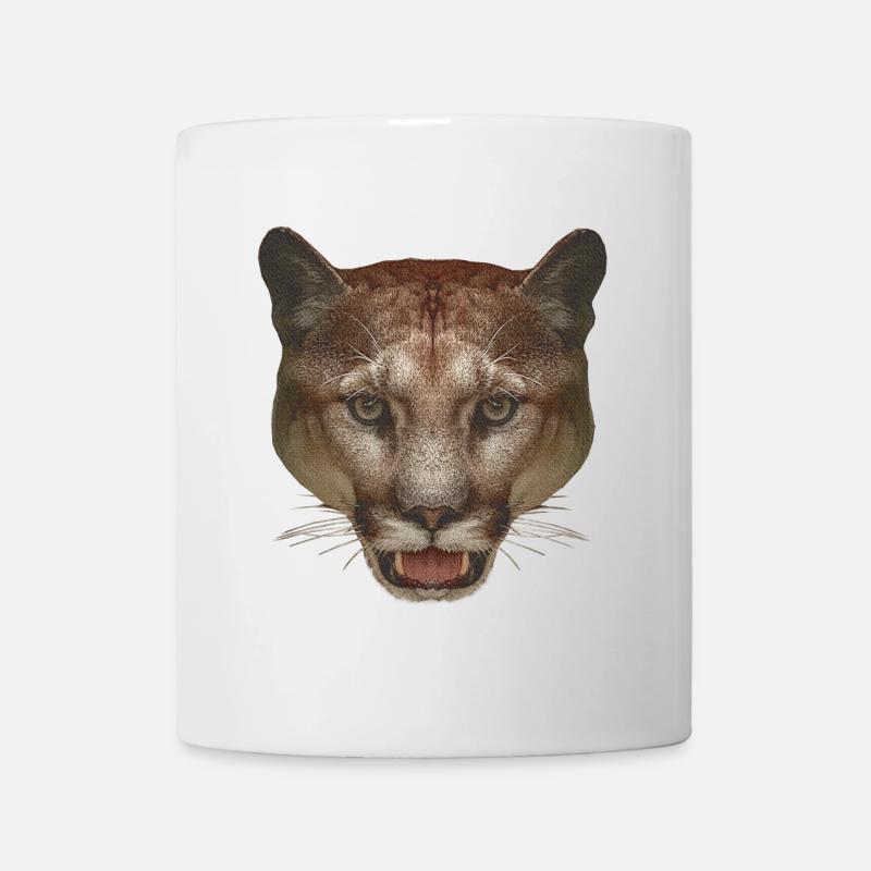wunderschöne Tier motive, Berglöwen Gesicht - Tasse - Weiß